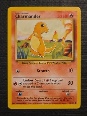 Pokemon Base Set 1999 CHARMANDER Trading Card (46/102)